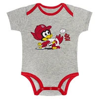 Newborn & Infant Gray/White St. Louis Cardinals Two-Pack Play Ball Bodysuit Set