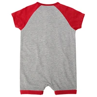 Newborn & Infant Heather Gray St. Louis Cardinals Extra Base Hit Raglan Full-Snap Romper