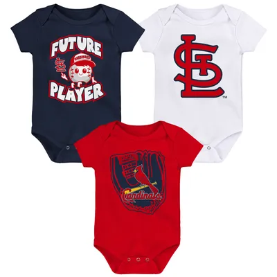 St. Louis Cardinals Newborn & Infant Minor League Player Three-Pack Bodysuit Set - Navy/Red/White