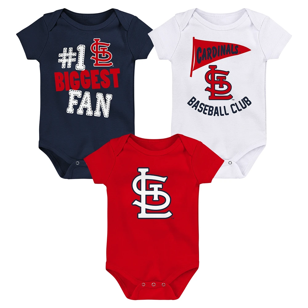 Newborn & Infant St. Louis Cardinals 3-Pack Fan Pennant Bodysuit Set