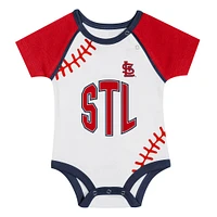 Ensemble body, bob et chaussons pour nouveau-né des Cardinals de St. Louis, blanc