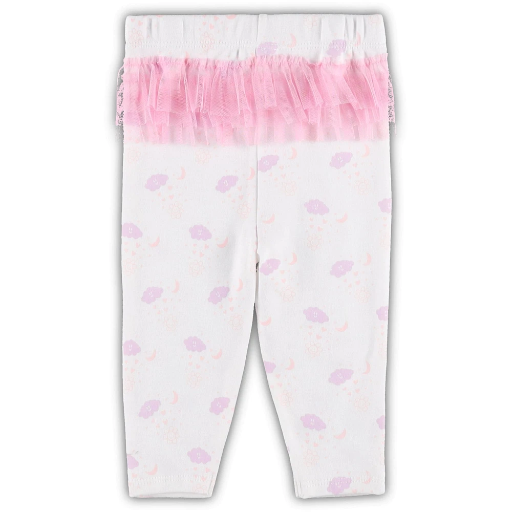 Newborn & Infant White/Pink St. Louis Cardinals Spreading Love Bodysuit Tutu with Leggings Set