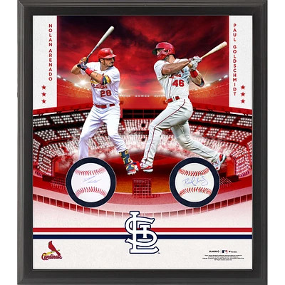 Nolan Arenado & Paul Goldschmidt St. Louis Cardinals Multi-Signed Framed Two Baseball Shadowbox Collage