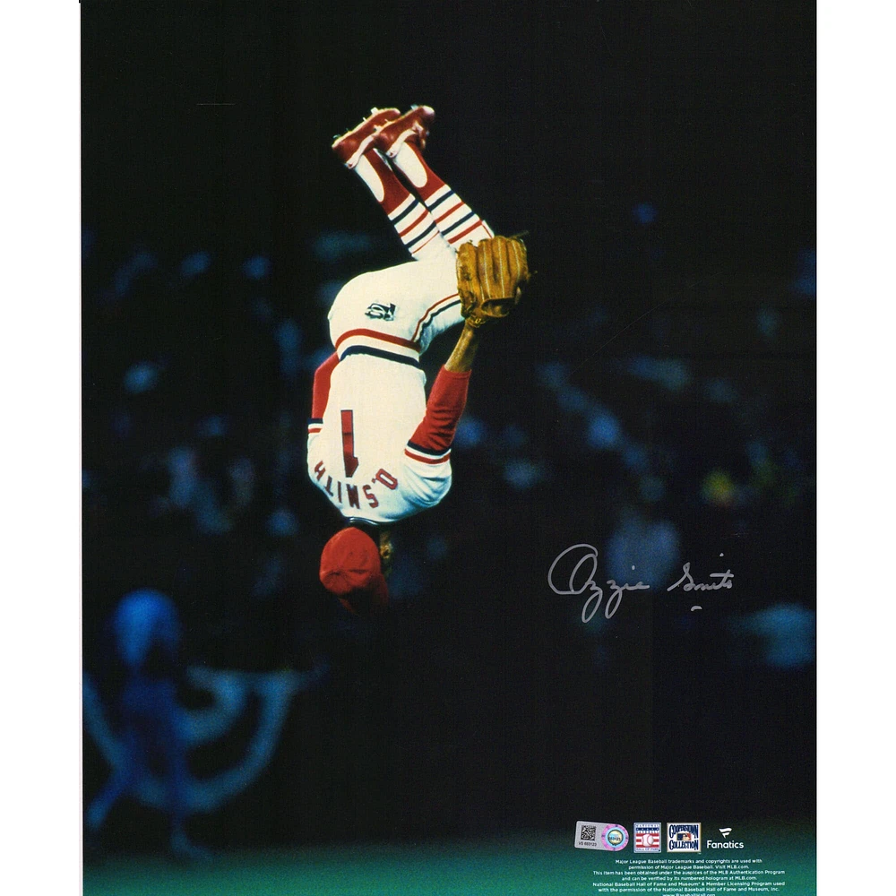 Photographie autographiée de 11" x 14" de Ozzie Smith, Cardinals de St. Louis