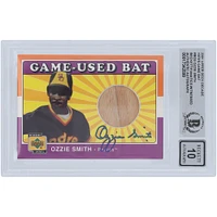 Ozzie Smith St. Louis Cardinals Autographed 2001 Upper Deck Decade 1970's Game-Used Bat Relic #B-OS Beckett Fanatics Witnessed Authenticated 10 Card