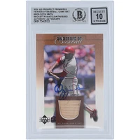 Ozzie Smith St. Louis Cardinals Autographed 2001 Upper Deck Prospect Premieres Heroes of Baseball Bat Relic #B-OS Beckett Fanatics Witnessed Authenticated 10 Card