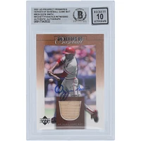 Ozzie Smith St. Louis Cardinals Autographed 2001 Upper Deck Prospect Premieres Heroes of Baseball Bat Relic #B-OS Beckett Fanatics Witnessed Authenticated 10 Card