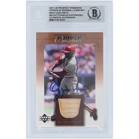 Ozzie Smith St. Louis Cardinals Autographed 2001 Upper Deck Prospect Premieres Heroes of Baseball Bat Relic #B-OS Beckett Fanatics Witnessed Authenticated Card