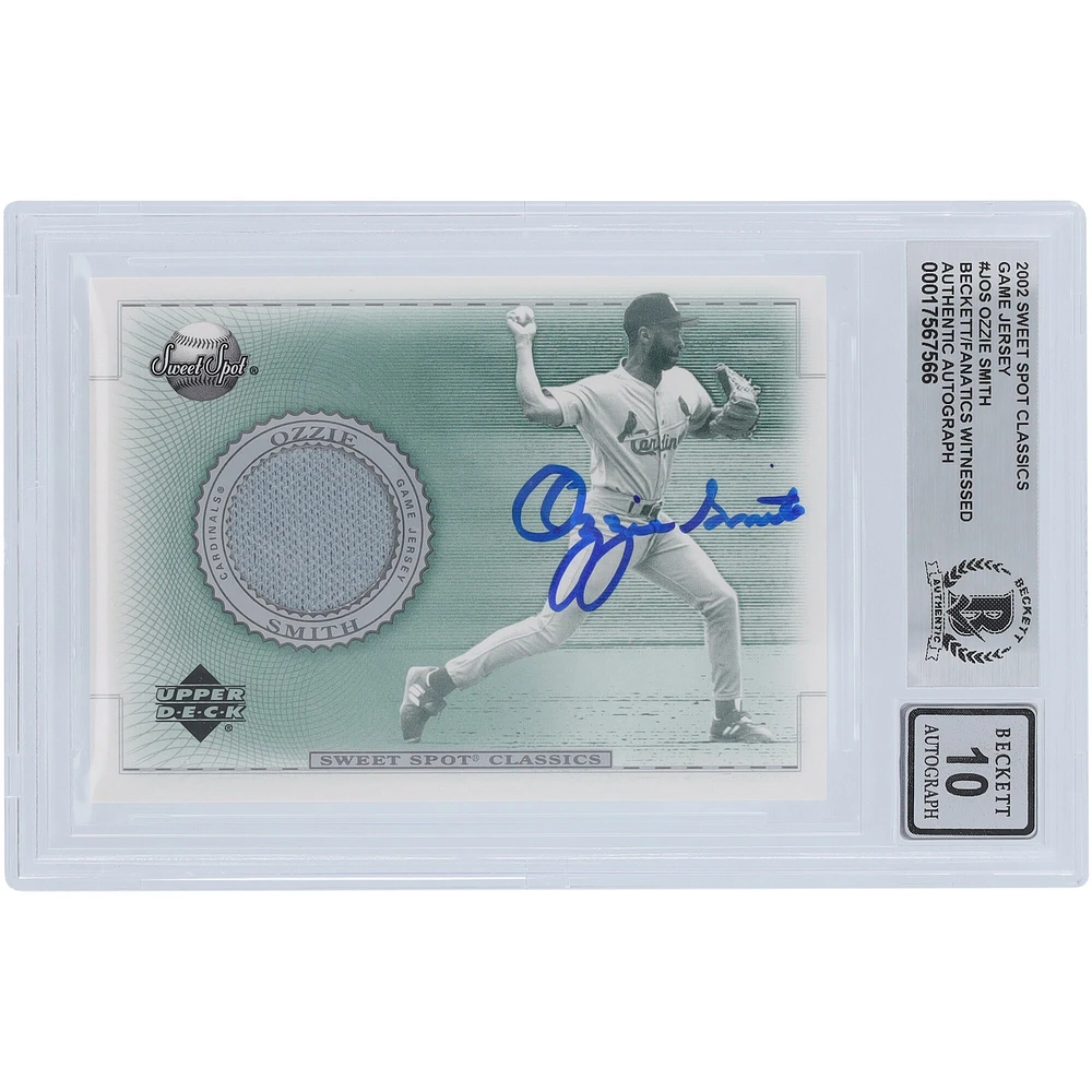 V106832 SLCard Ozzie Smith St. Louis Cardinals Autographié 2002 Upper Deck Sweet Spot Classic Game Jersey Relic #J-OS Beckett Fanatics Witnessed Authenticated 10 Card Ozzie Smith AUT UPD TRADING CARDS 45666 AUTTRC CA01B00123 #4