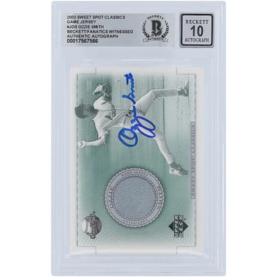 V106832 SLCard Ozzie Smith St. Louis Cardinals Autographié 2002 Upper Deck Sweet Spot Classic Game Jersey Relic #J-OS Beckett Fanatics Witnessed Authenticated 10 Card Ozzie Smith AUT UPD TRADING CARDS 45666 AUTTRC CA01B00123 #4