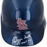 Casque de frappeur alternatif chromé Rawlings autographié par Ozzie Smith des Cardinals de St. Louis avec inscription « HOF 02 » - Exclusivité Fanatics