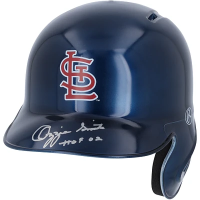 Casque de frappeur alternatif chromé Rawlings autographié par Ozzie Smith des Cardinals de St. Louis avec inscription « HOF 02 » - Exclusivité Fanatics