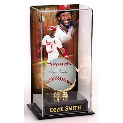 Vitrine de présentation de baseball autographiée et sublimée par Ozzie Smith des Cardinals de St. Louis avec image