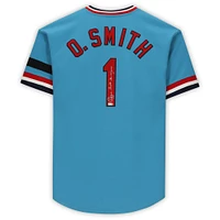 Maillot authentique bleu autographié Mitchell & Ness des Cardinals de St. Louis par Ozzie Smith avec inscription « The Wizard »