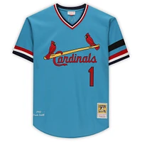 Maillot authentique bleu autographié Mitchell & Ness des Cardinals de St. Louis par Ozzie Smith avec inscription « The Wizard »