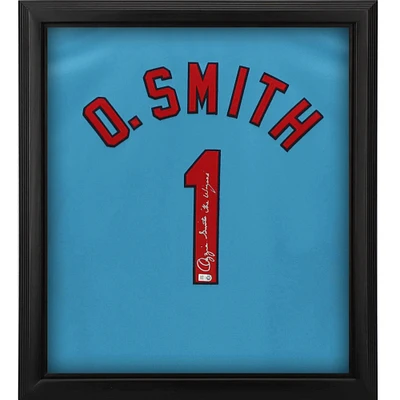 Maillot authentique Mitchell & Ness bleu clair autographié par Ozzie Smith des Cardinals de St. Louis avec inscription « The Wizard »