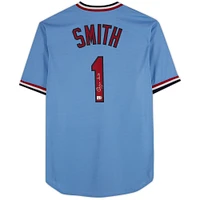 Ozzie Smith St. Louis Cardinals Autographed Light Blue Nike Cooperstown Collection Replica Jersey