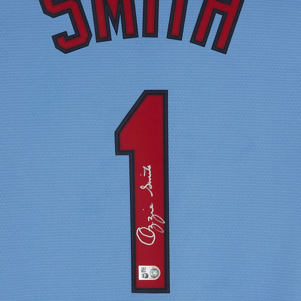 Ozzie Smith St. Louis Cardinals Autographed Light Blue Nike Cooperstown Collection Replica Jersey