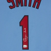 Ozzie Smith St. Louis Cardinals Autographed Light Blue Nike Cooperstown Collection Replica Jersey