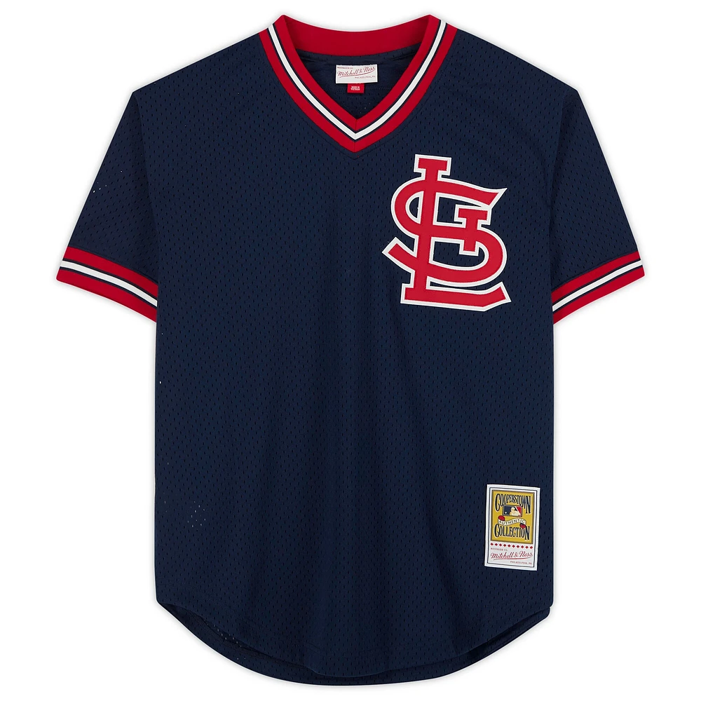 Maillot authentique dédicacé par Ozzie Smith des Cardinals de St. Louis par Mitchell & Ness avec inscription « The Wizard »