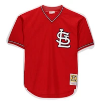 Maillot d'entraînement au bâton dédicacé par Ozzie Smith des Cardinals de St. Louis par Scarlett Mitchell et Ness avec l'inscription « HOF 2002 »