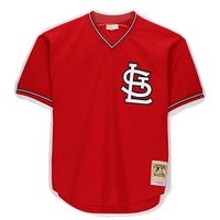 Maillot d'entraînement au bâton dédicacé par Ozzie Smith des Cardinals de St. Louis par Scarlett Mitchell et Ness avec l'inscription « The Wizard »