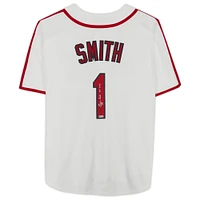 Maillot réplique blanc dédicacé par Ozzie Smith des Cardinals de St. Louis de la collection Nike Cooperstown avec inscription « HOF 2002 »