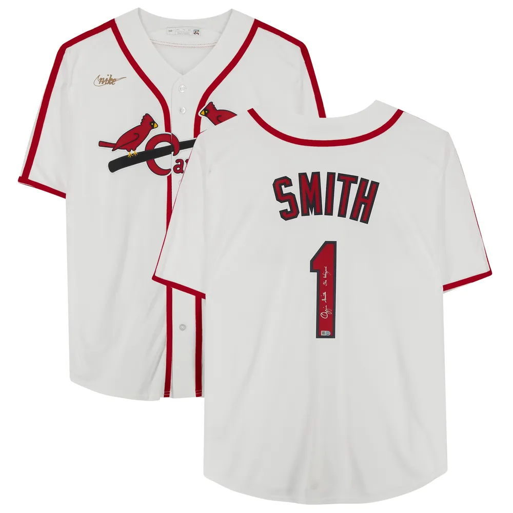 Ozzie Smith St. Louis Cardinals Autographed White Nike Cooperstown