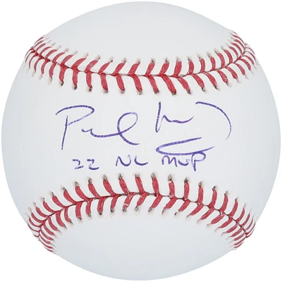 Baseball autographié par Paul Goldschmidt des Cardinals de St. Louis, MVP de la Ligue nationale 2022, avec l'inscription « 22 NL MVP »