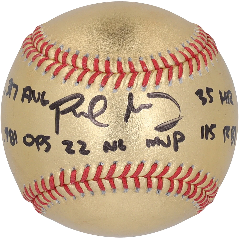 Paul Goldschmidt St. Louis Cardinals Autographed 2022 NL MVP Gold Leather Baseball with Multiple MVP Stats Inscriptions - Limited Edition of 46