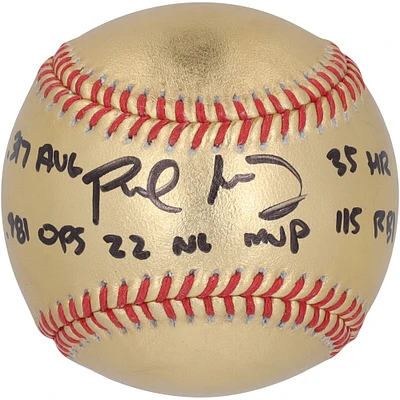 Paul Goldschmidt St. Louis Cardinals Autographed 2022 NL MVP Gold Leather Baseball with Multiple MVP Stats Inscriptions - Limited Edition of 46