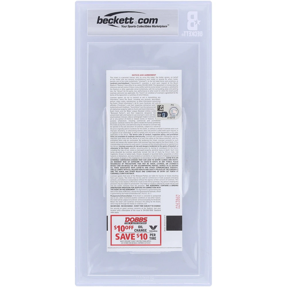 Paul Goldschmidt St. Louis Cardinals Autographed Beckett Fanatics Witnessed Authenticated Auto 10 Ticket from July 16, 2022 - 300th Career Home Run