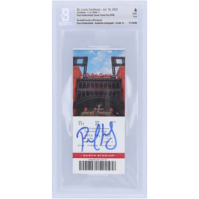 Paul Goldschmidt St. Louis Cardinals Autographed Beckett Fanatics Witnessed Authenticated Auto 10 Ticket from July 16, 2022 - 300th Career Home Run