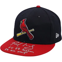 Paul Goldschmidt St. Louis Cardinals Autographed Game-Used Navy and Red Cap from the 2022 MLB Season with Multiple Inscriptions