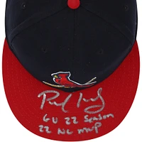 Paul Goldschmidt St. Louis Cardinals Autographed Game-Used Navy and Red Cap from the 2022 MLB Season with Multiple Inscriptions