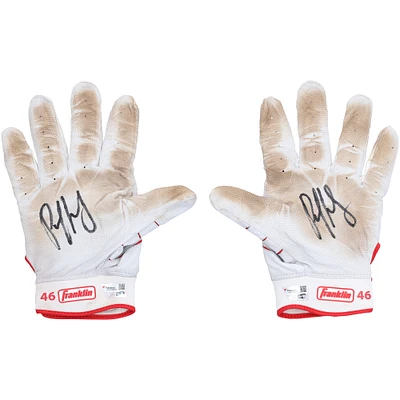 Gants de frappe Franklin blancs autographiés par Paul Goldschmidt des Cardinals de St. Louis lors de la saison 2023 de la MLB - RG13318349-50