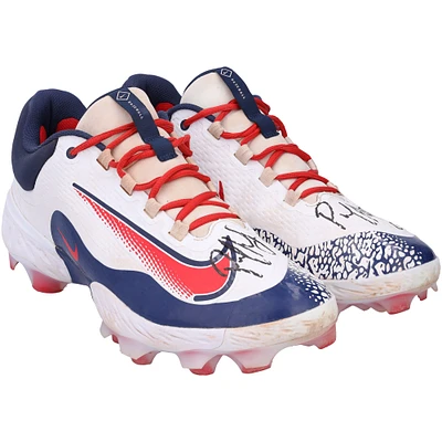 Chaussures à crampons Nike blanches autographiées par Paul Goldschmidt des Cardinals de St. Louis pour la saison 2023 de la MLB - RG13318357-58