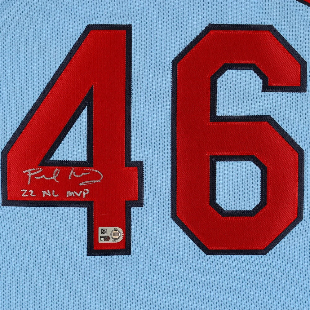 Paul Goldschmidt St. Louis Cardinals Autographed Nike Light Blue Authentic Jersey with "22 NL MVP" Inscription