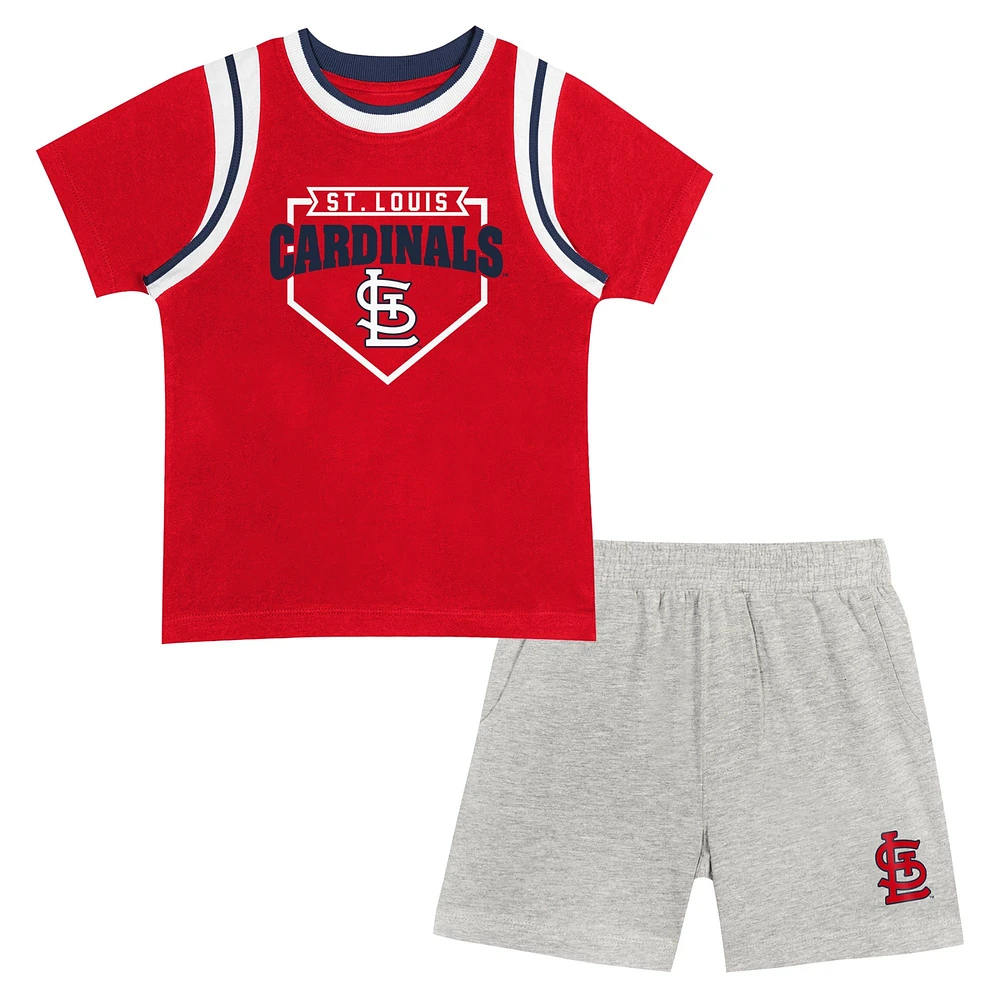 Ensemble t-shirt et short Loaded Base Fanatics de St. Louis Cardinals pour enfants d'âge préscolaire