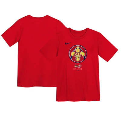 T-shirt Nike rouge pour enfants d'âge préscolaire Cardinals de Saint-Louis 2024 City Connect avec grand logo