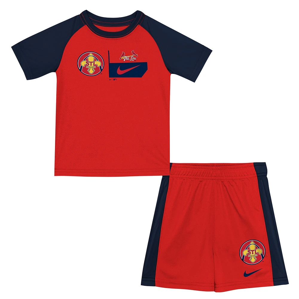 Ensemble t-shirt et short deux pièces Nike St. Louis Cardinals 2024 City Connect pour enfants d'âge préscolaire, rouge