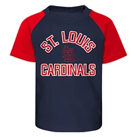 Preschool St. Louis Cardinals Navy/Heather Gray Groundout Baller Raglan T-Shirt & Shorts Set