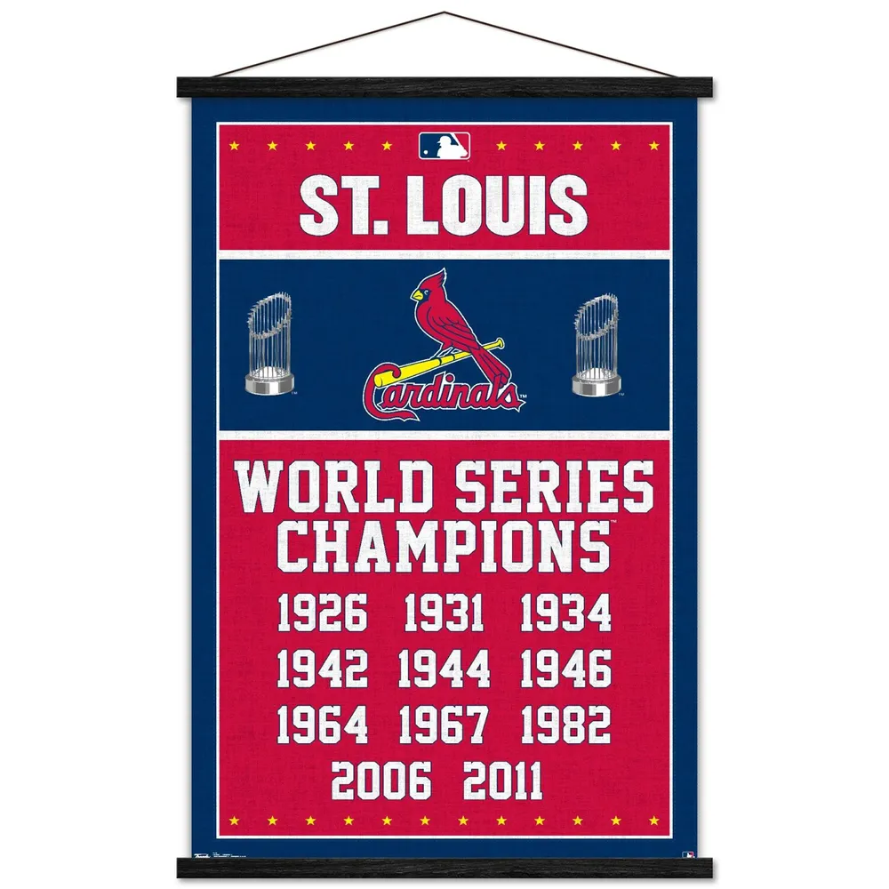 Lids St. Louis Cardinals 11-Time World Series Champions 24'' x 34.75''  Magnetic Framed Poster
