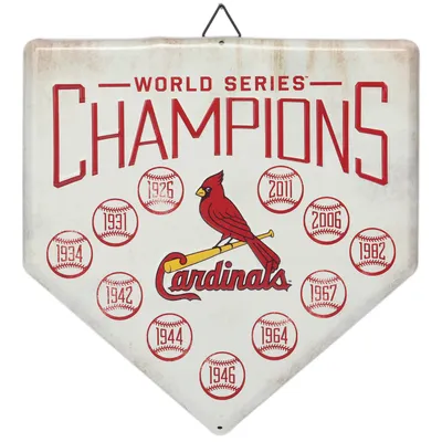 St. Louis Cardinals 12" x 12" World Series Home Plate Metal Sign