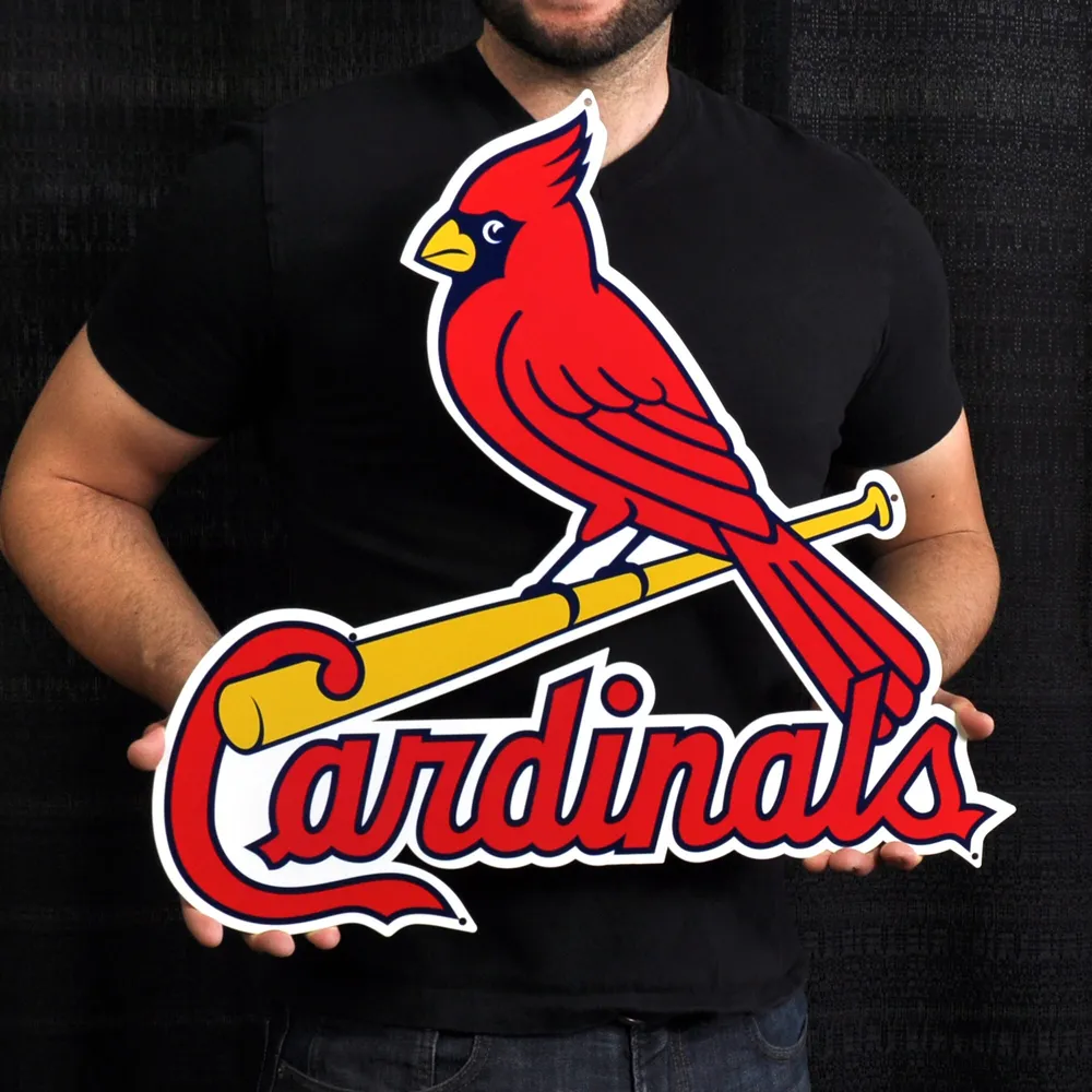 St Louis Cardinal Sports Baseball Mascot Logo Black T-Shirt For