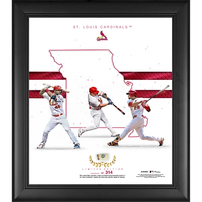 St. Louis Cardinals Framed 15" x 17" Franchise Foundations 2023 Collage with a Piece of Game Used Baseball - Limited Edition of 314