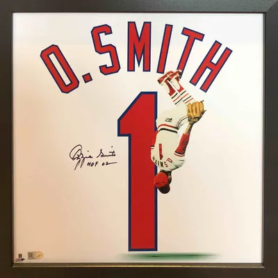 St. Louis Cardinals Ozzie Smith Autographed 14"x14" Uniframe