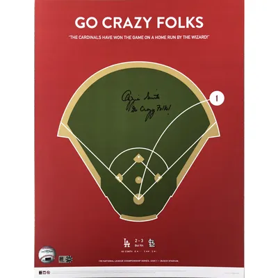 St. Louis Cardinals Ozzie Smith Autographed "Go Crazy Folks" Print