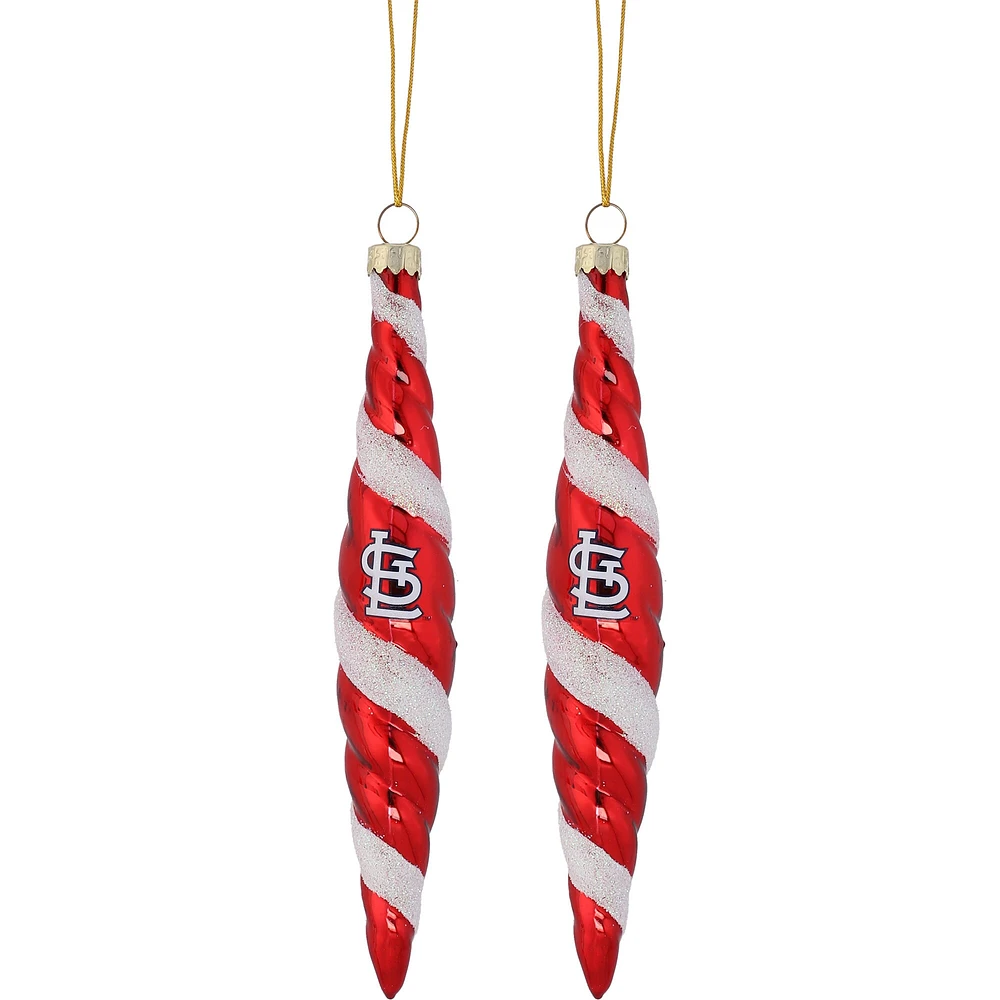 St. Louis Cardinals Two-Pack Swirl Blown Glass Ornament Set