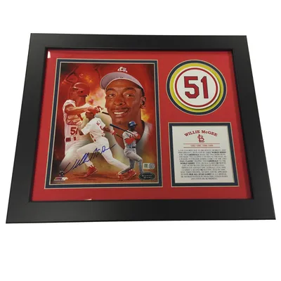 St. Louis Cardinals Mike Shannon Autographed Framed Photo Matte - 2014  Class of Cardinals Hall of Fame Induction